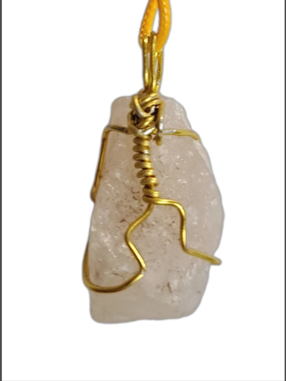 Minimalist Raw Pink Quartz Pendant with Cord Necklace | NWOT
